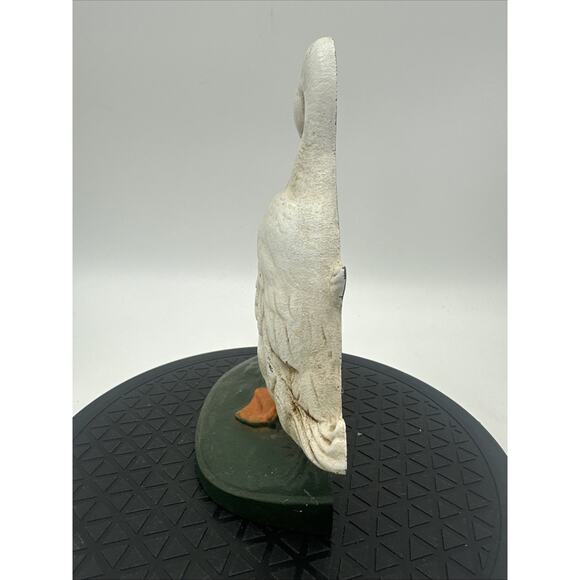 Vintage Cast Iron White Ducks Geese Doorstop Hand Painted - Picture 2 of 6